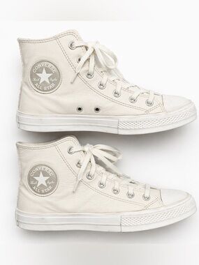 Converse Chuck Taylor Leather High Tops Womens Size 8 White All Star Sneakers